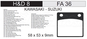 PAST/FRENO 008-HD SUZUKI 750-900 TRAS.....(FA-36)