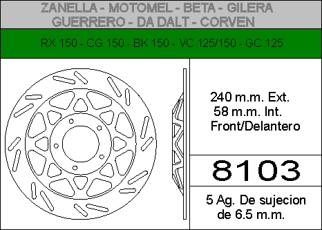DISCO FRENO GILERA-GUER-ZANELLA.HIERRO.DEL..HD8103