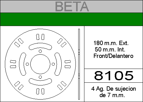 DISCO FRENO BETA CUATRICICLO... HIERRO.TRAS.HD8105