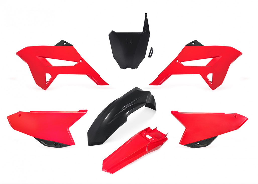KIT PLAST.HONDA 230CRF(R1DE)NEG/ROJO-1120106-BIKER